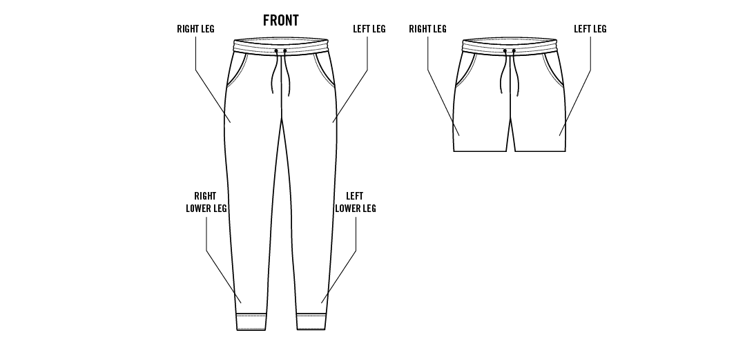 Pants Screen Print Locations